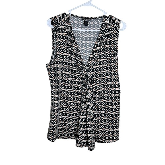 Intriguing Threads Sleeveless Blouse Geometric Pattern Multicolor Sz XL - Picture 1 of 6